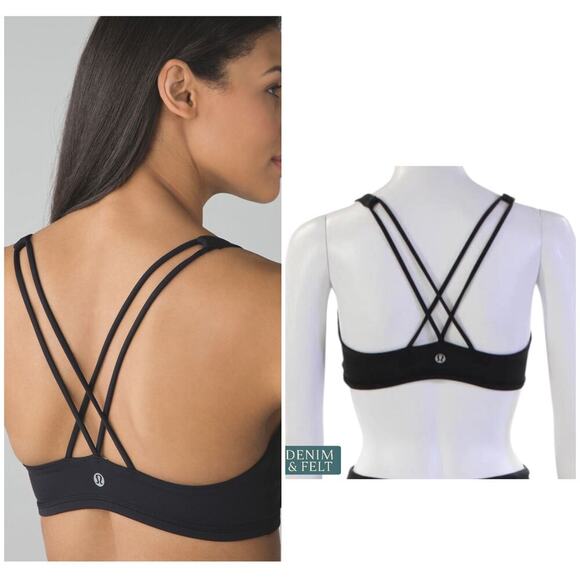 Lululemon Free To Be Bra Wild Black Strappy Back Yoga Sports Bra Size 8 - Picture 1 of 13